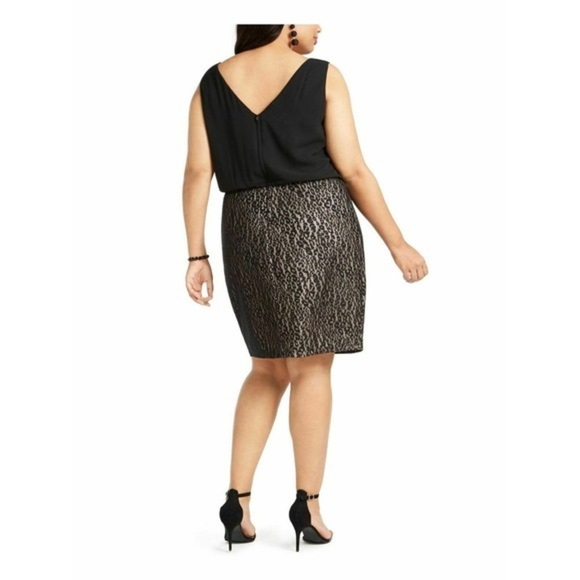 BCX Sheath Cocktail Dress Sleeveless Black Plus 1X - Picture 2 of 11